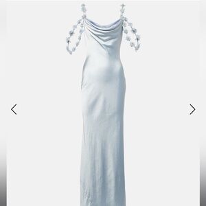 Self Portrait Bridal floral-appliqué satin gown